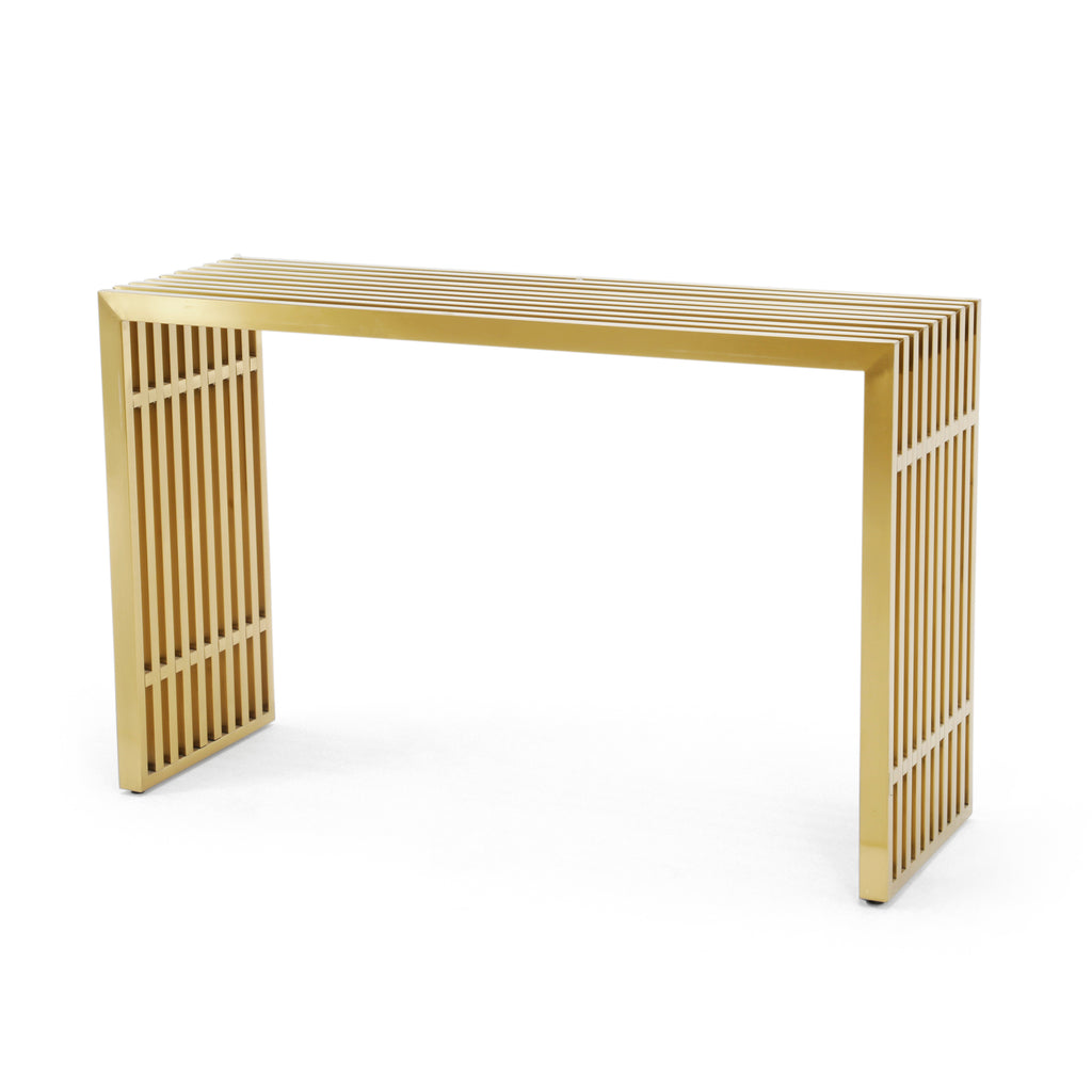 Gold Console Table w/ Removable Glass Top