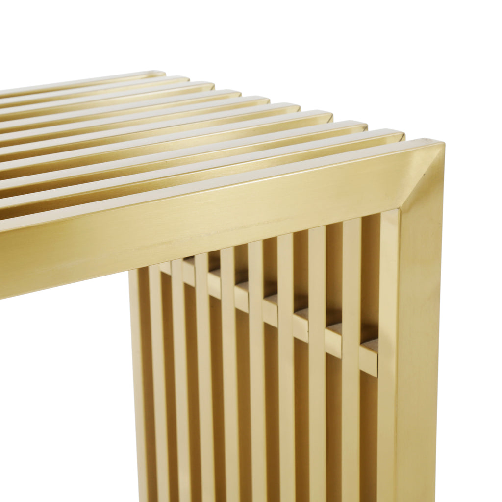 Gold Console Table w/ Removable Glass Top