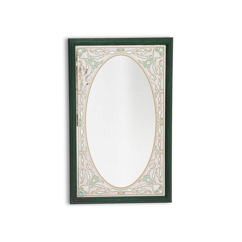 Green Framed Rectangular Wall Mirror