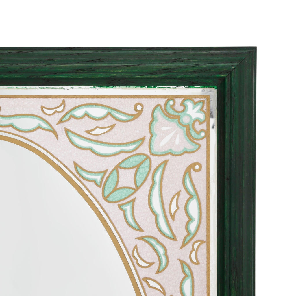Green Framed Rectangular Wall Mirror