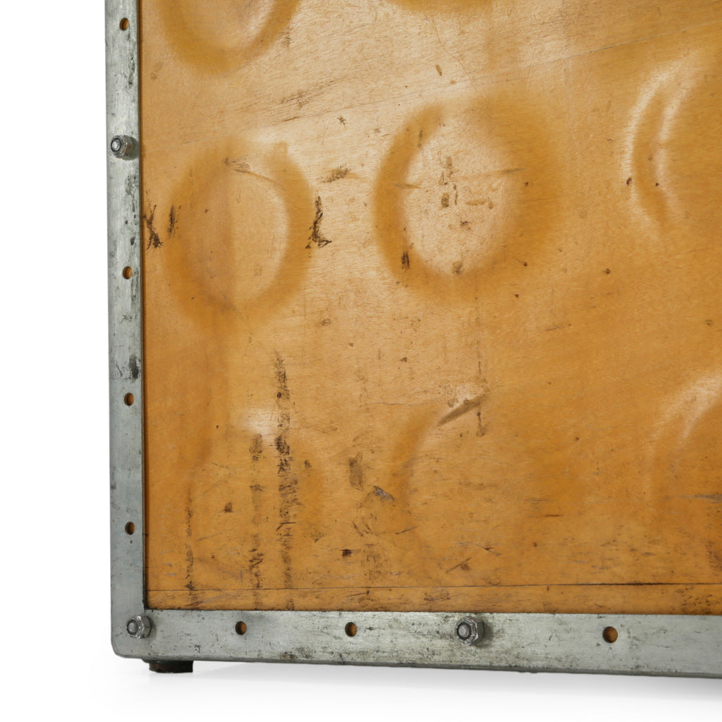 Vintage Industrial Perforated Metal and Wood Storage Box