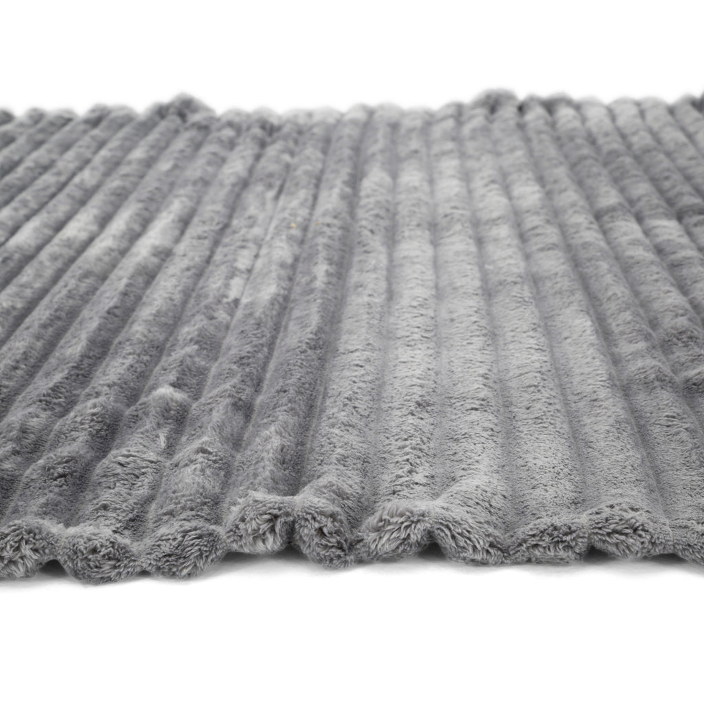 Grey Fleece Throw Blanket