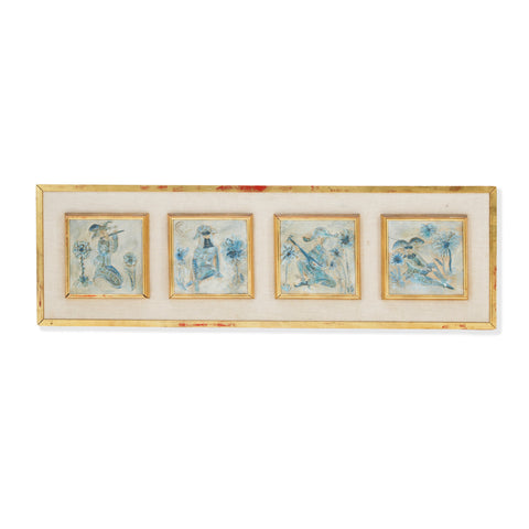 Distressed Gold Framed Jester Art