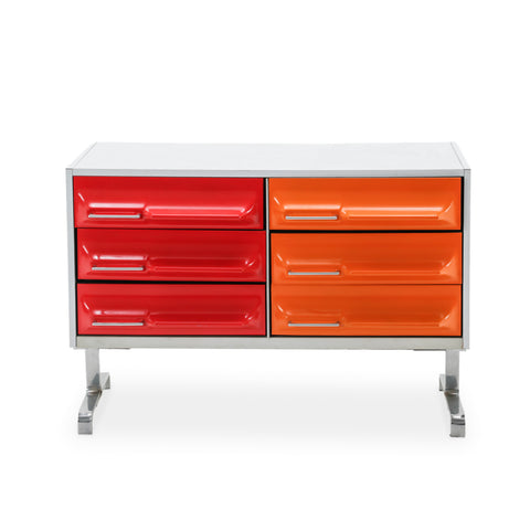 Orange and Red Mod Cabinet - Low