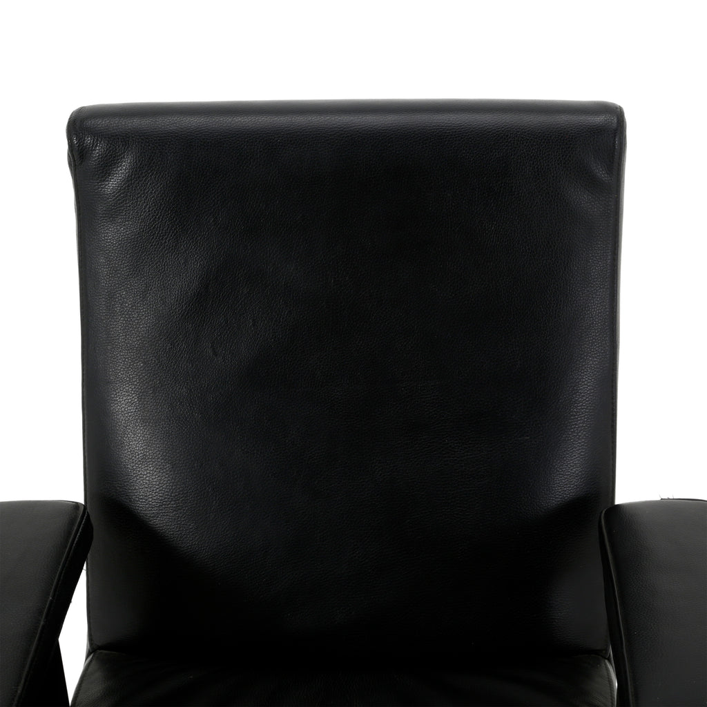 Black Leather Rolling Desk Chair