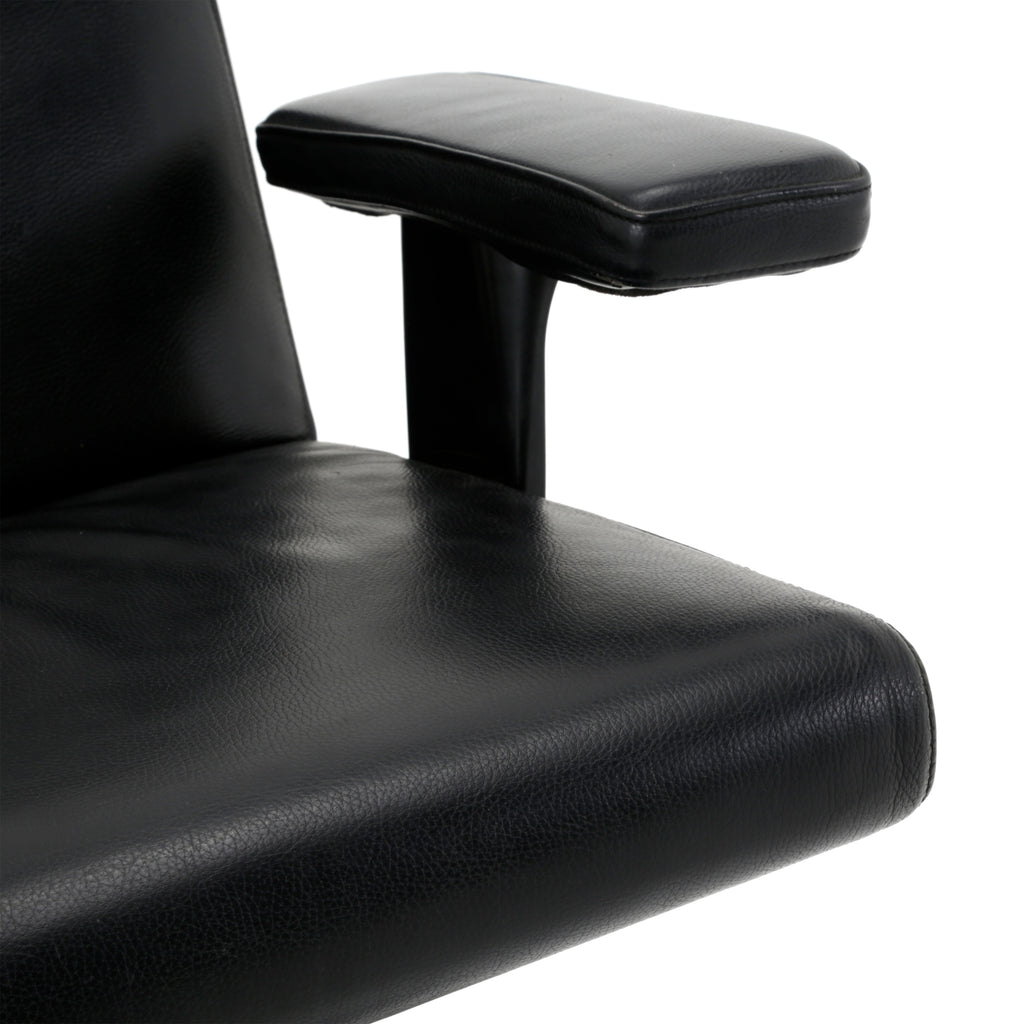 Black Leather Rolling Desk Chair