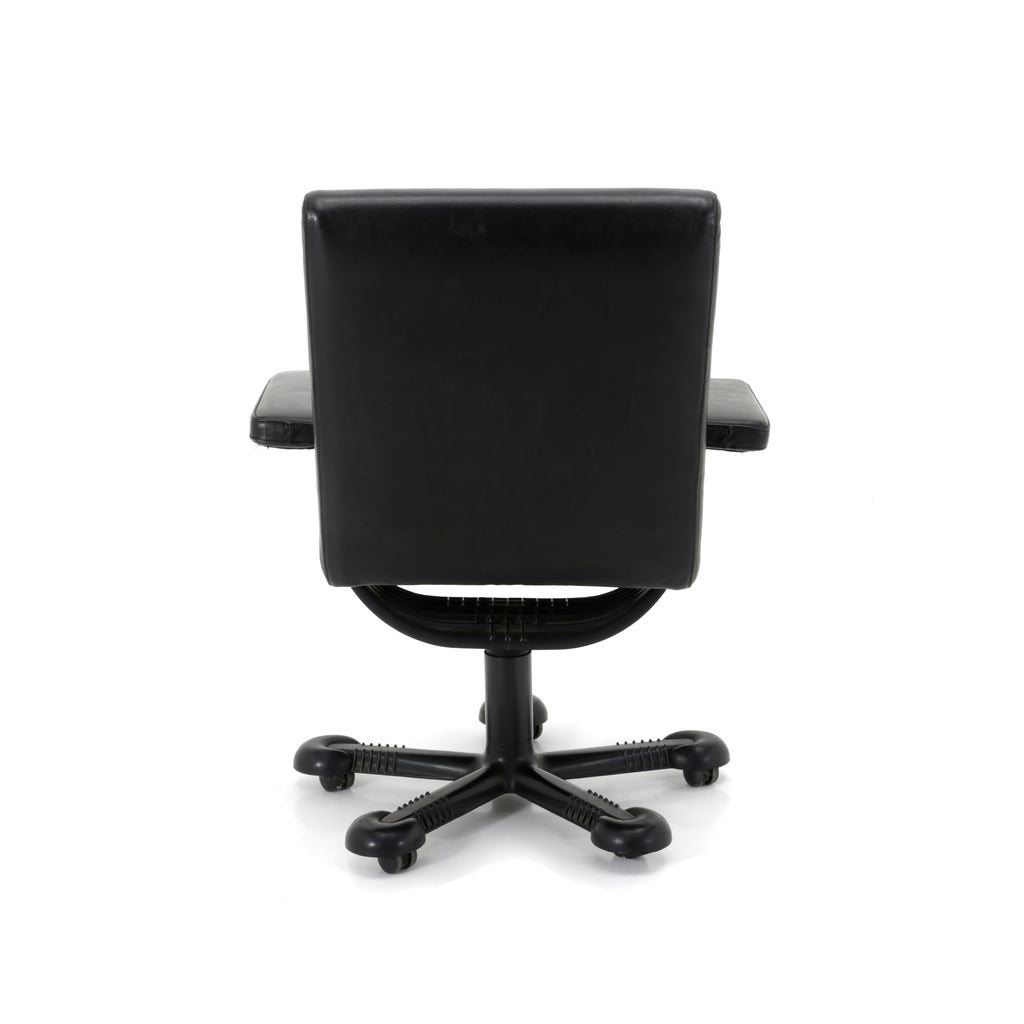 Black Leather Rolling Desk Chair