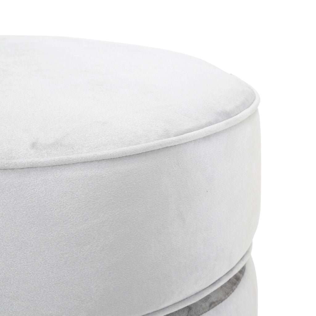 Silver Velvet Chair + Ottoman