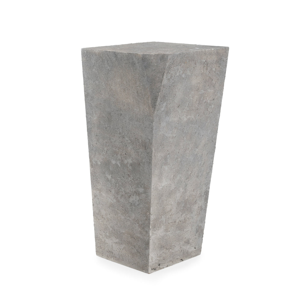 Large Faux Concrete Tapered Rectangle Pedestal