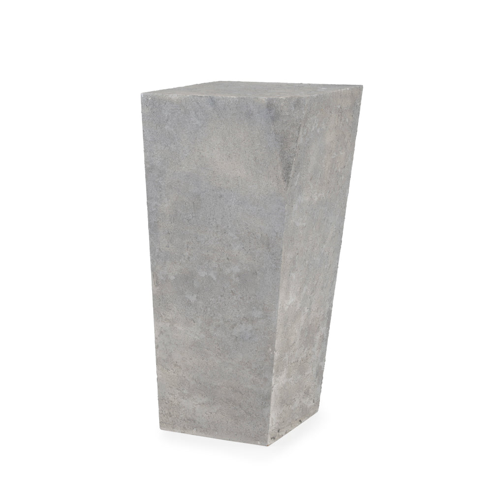 Large Faux Concrete Tapered Rectangle Pedestal