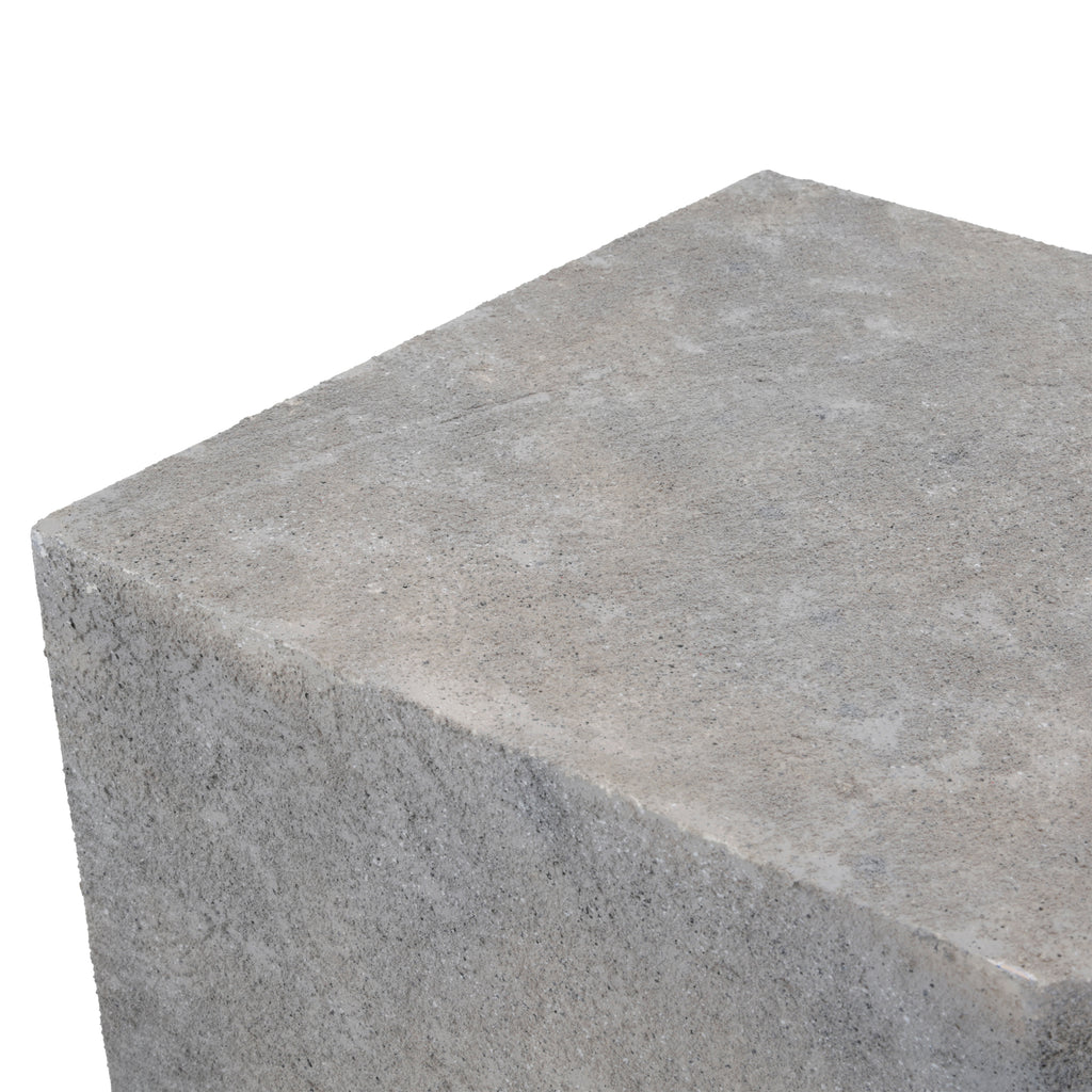 Large Faux Concrete Tapered Rectangle Pedestal