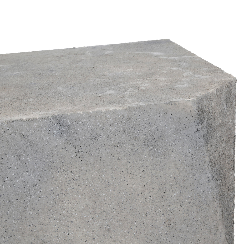 Large Faux Concrete Tapered Rectangle Pedestal