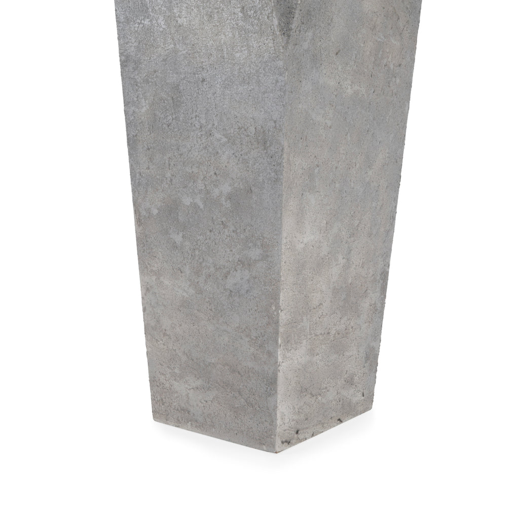 Large Faux Concrete Tapered Rectangle Pedestal