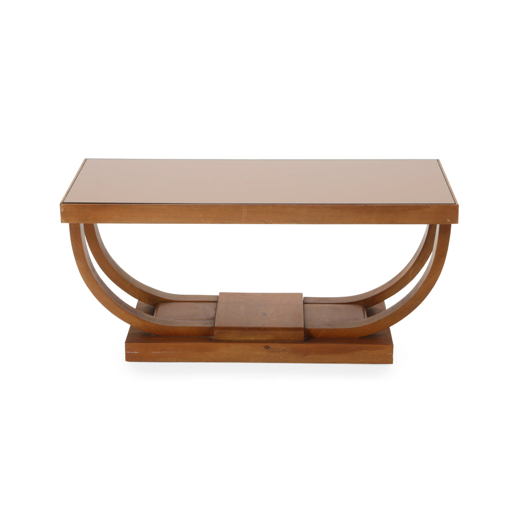 Wood Crescent Coffee Table