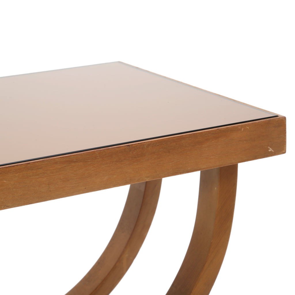 Wood Crescent Coffee Table