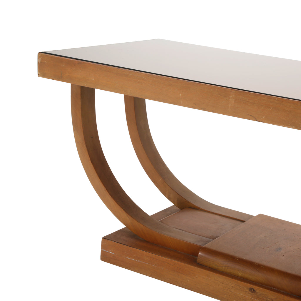 Wood Crescent Coffee Table