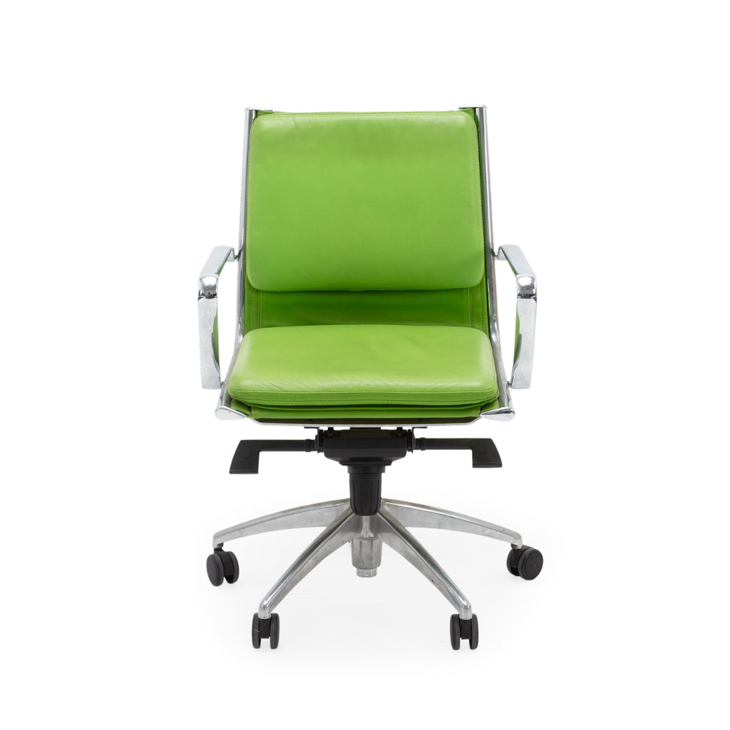Lime Green Chrome Office Swivel Chair