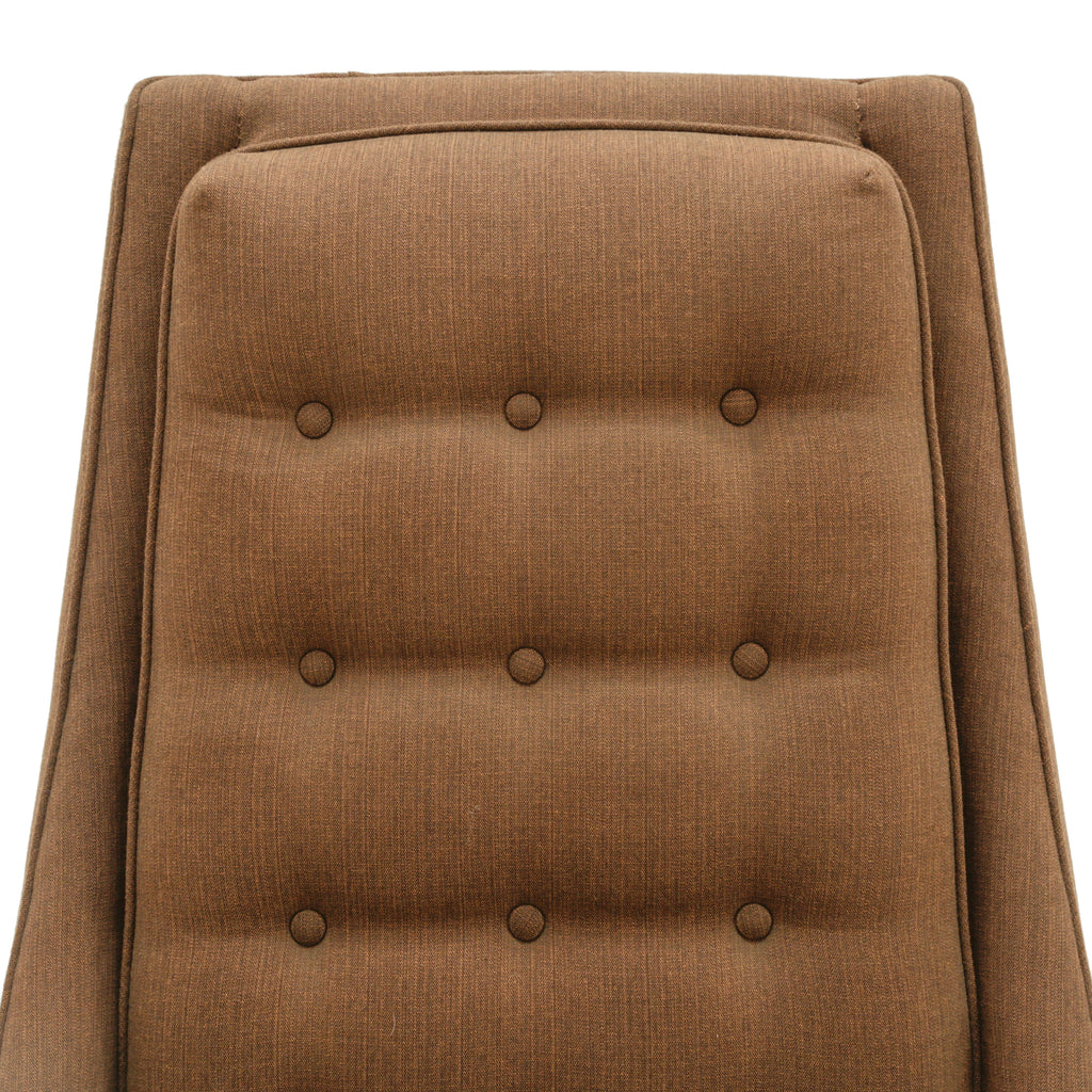 Brown Fabric Modern High-Back Armchair