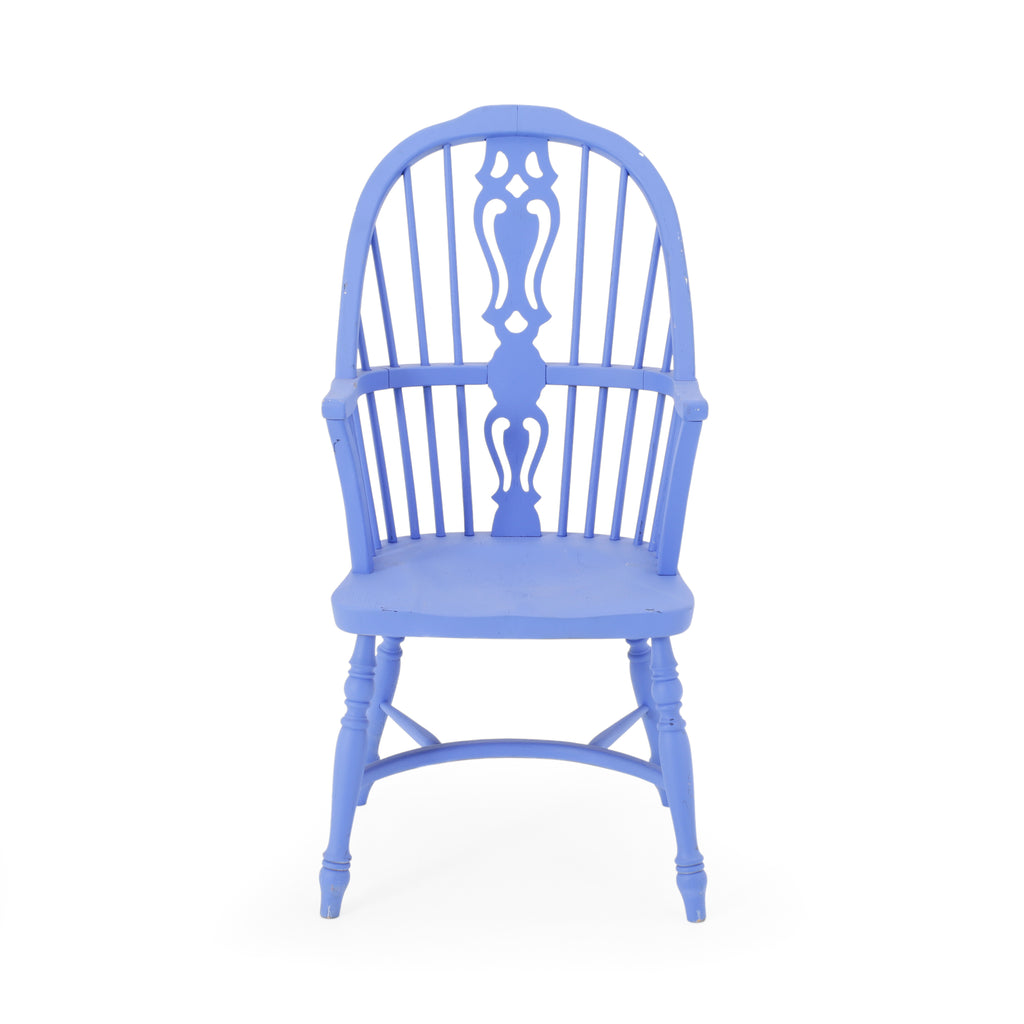 Periwinkle Blue Painted Wood Spindle Armchair