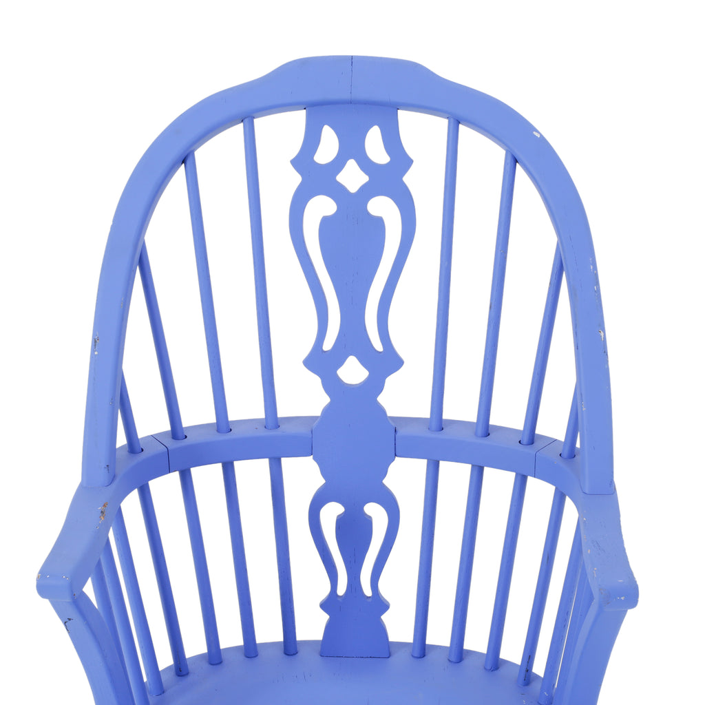 Periwinkle Blue Painted Wood Spindle Armchair