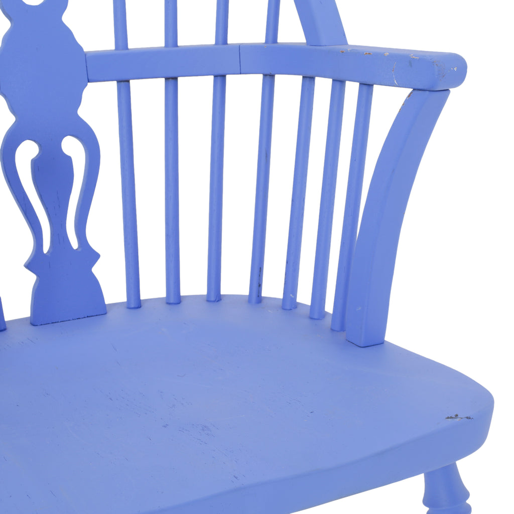 Periwinkle Blue Painted Wood Spindle Armchair