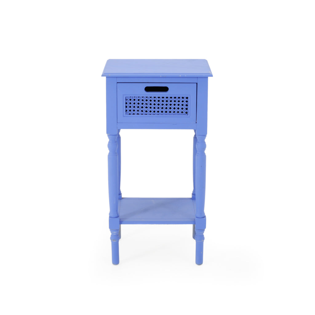 Periwinkle Blue Painted Wood Bedside Table