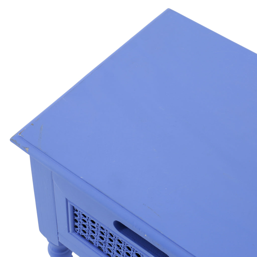 Periwinkle Blue Painted Wood Bedside Table