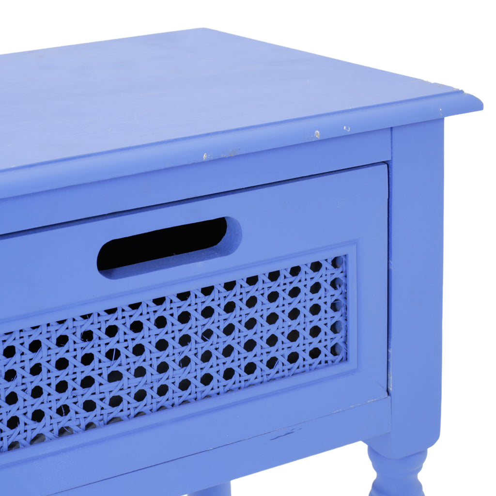 Periwinkle Blue Painted Wood Bedside Table