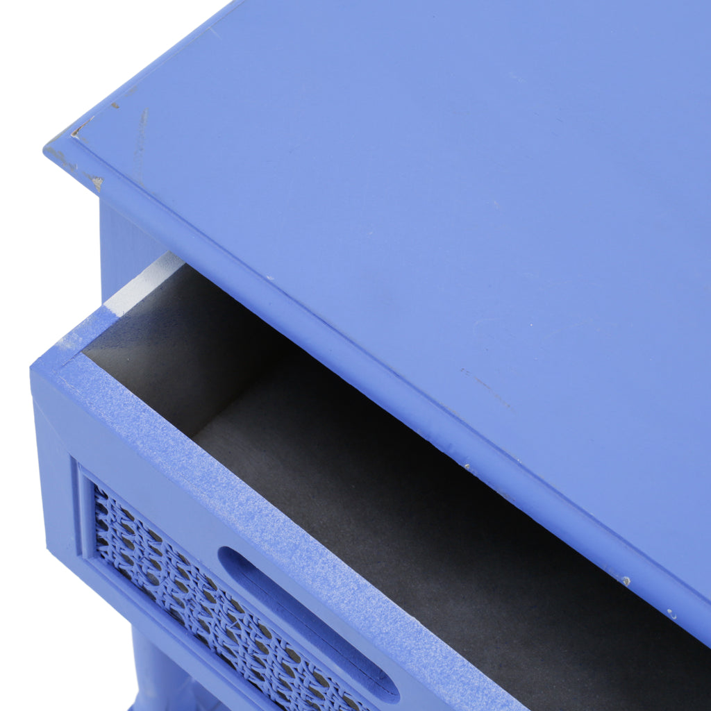 Periwinkle Blue Painted Wood Bedside Table