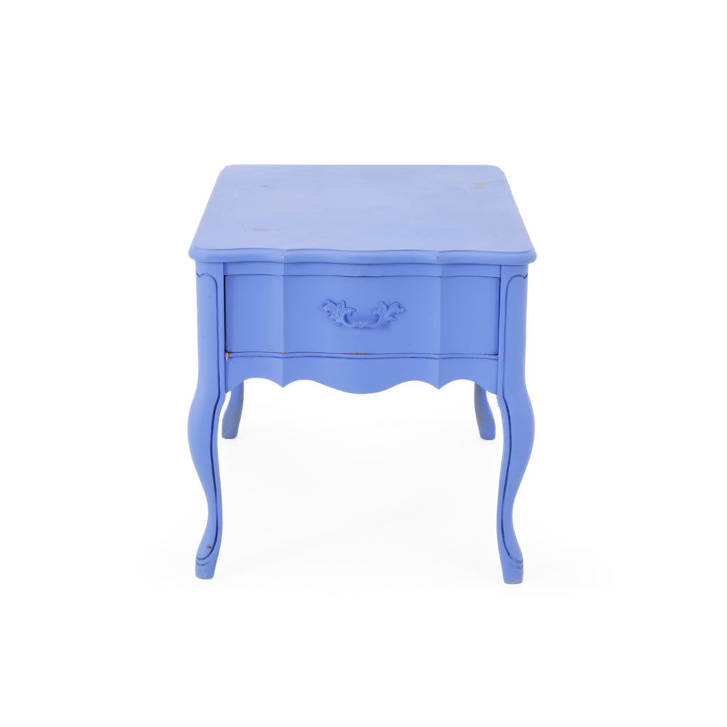 Periwinkle Blue Painted Wood End Table