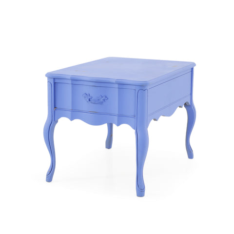 Periwinkle Blue Painted Wood End Table