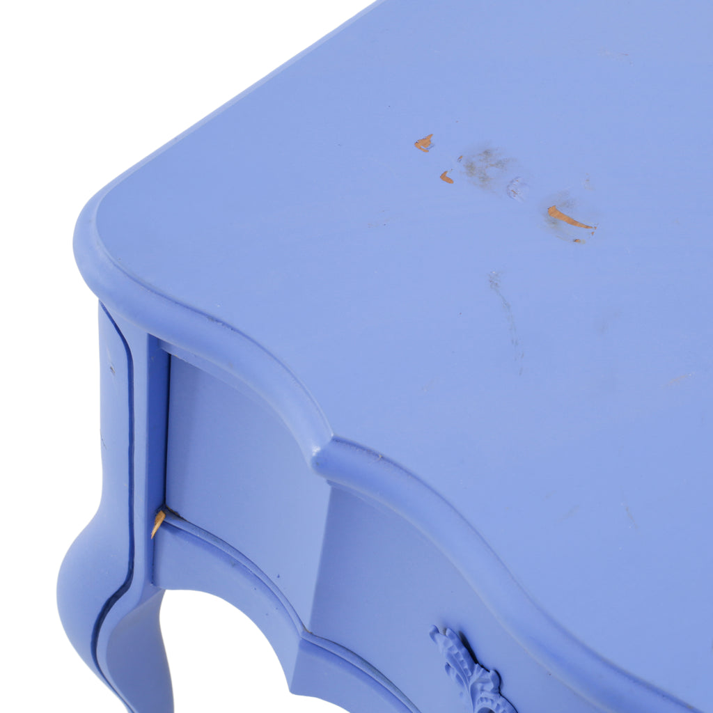 Periwinkle Blue Painted Wood End Table