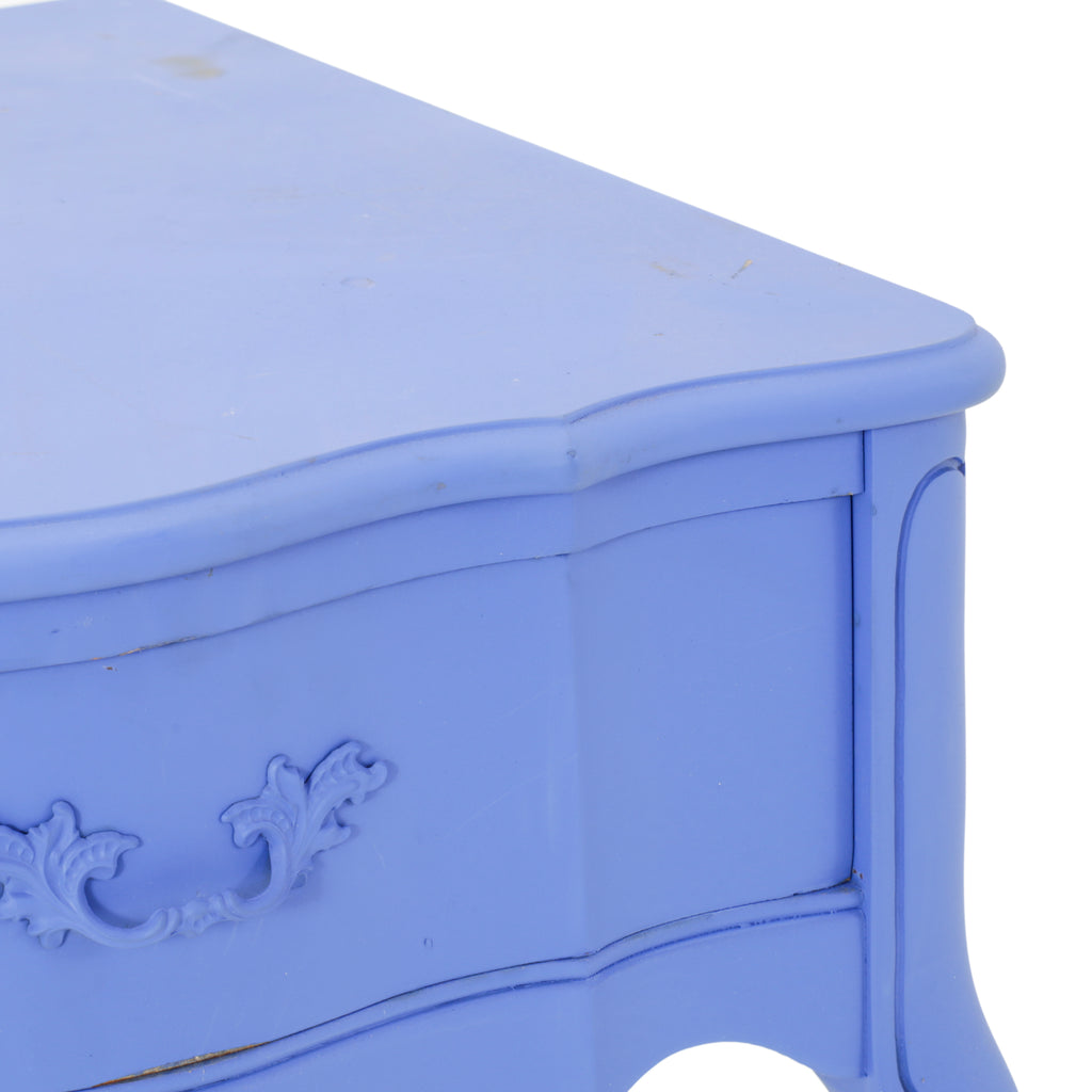 Periwinkle Blue Painted Wood End Table
