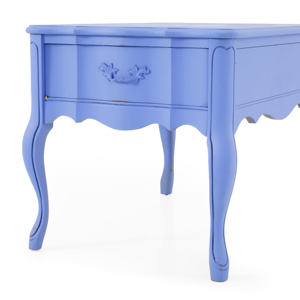 Periwinkle Blue Painted Wood End Table