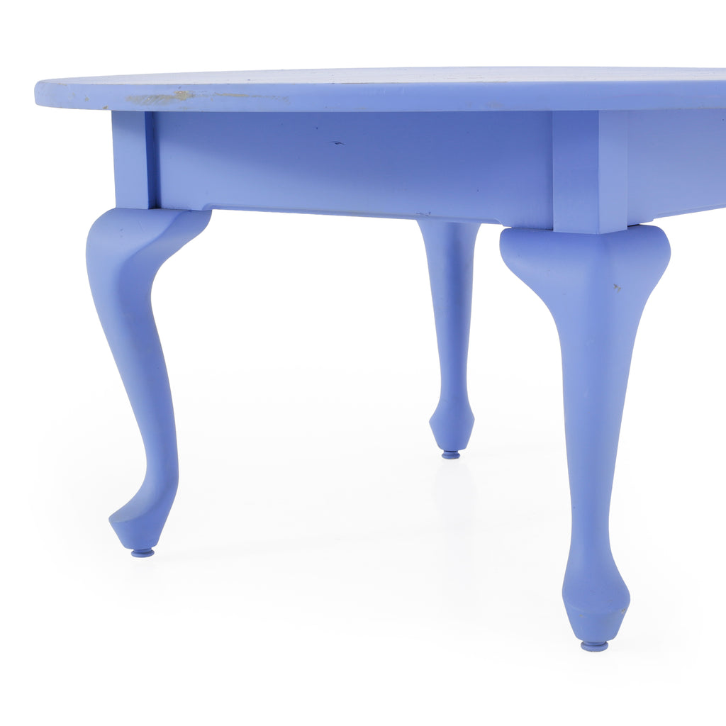 Periwinkle Blue Painted Wood Coffee Table