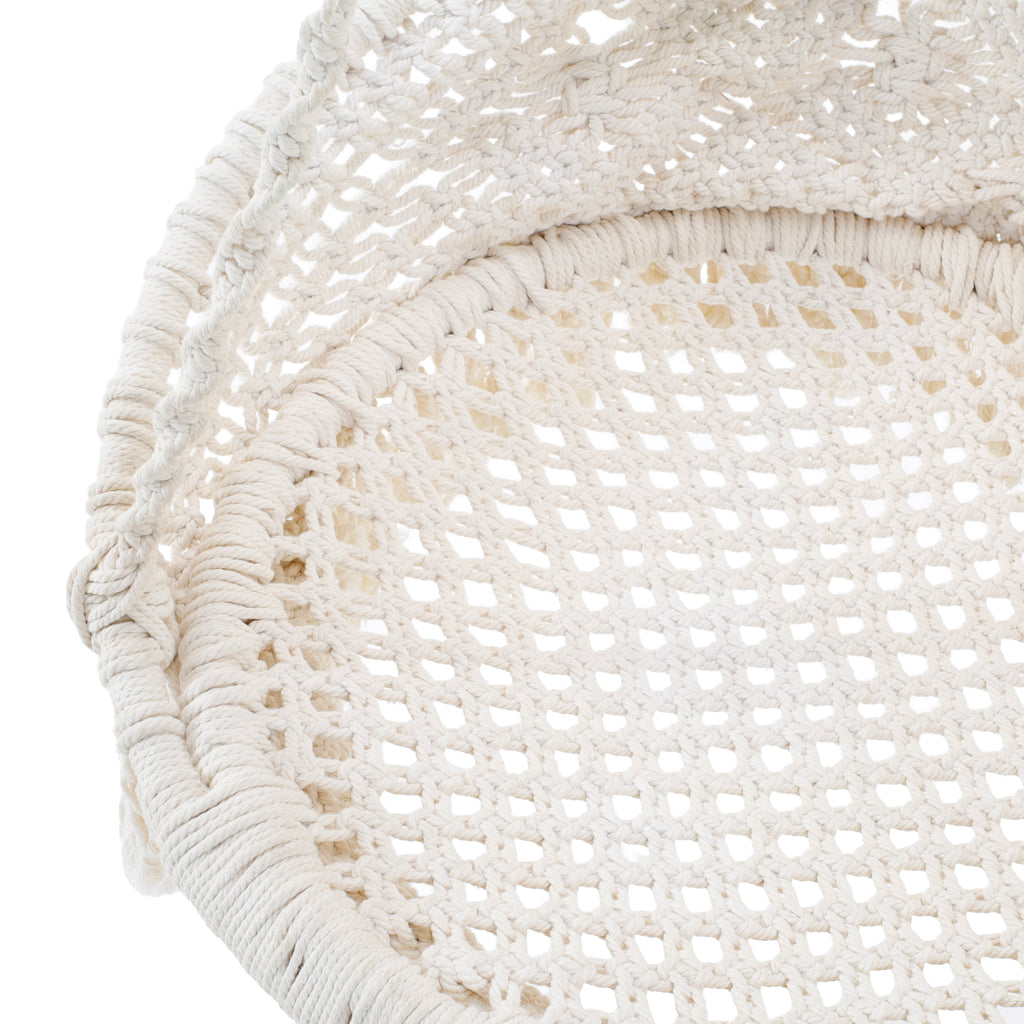 Woven White Macrame Hammock Chair #1
