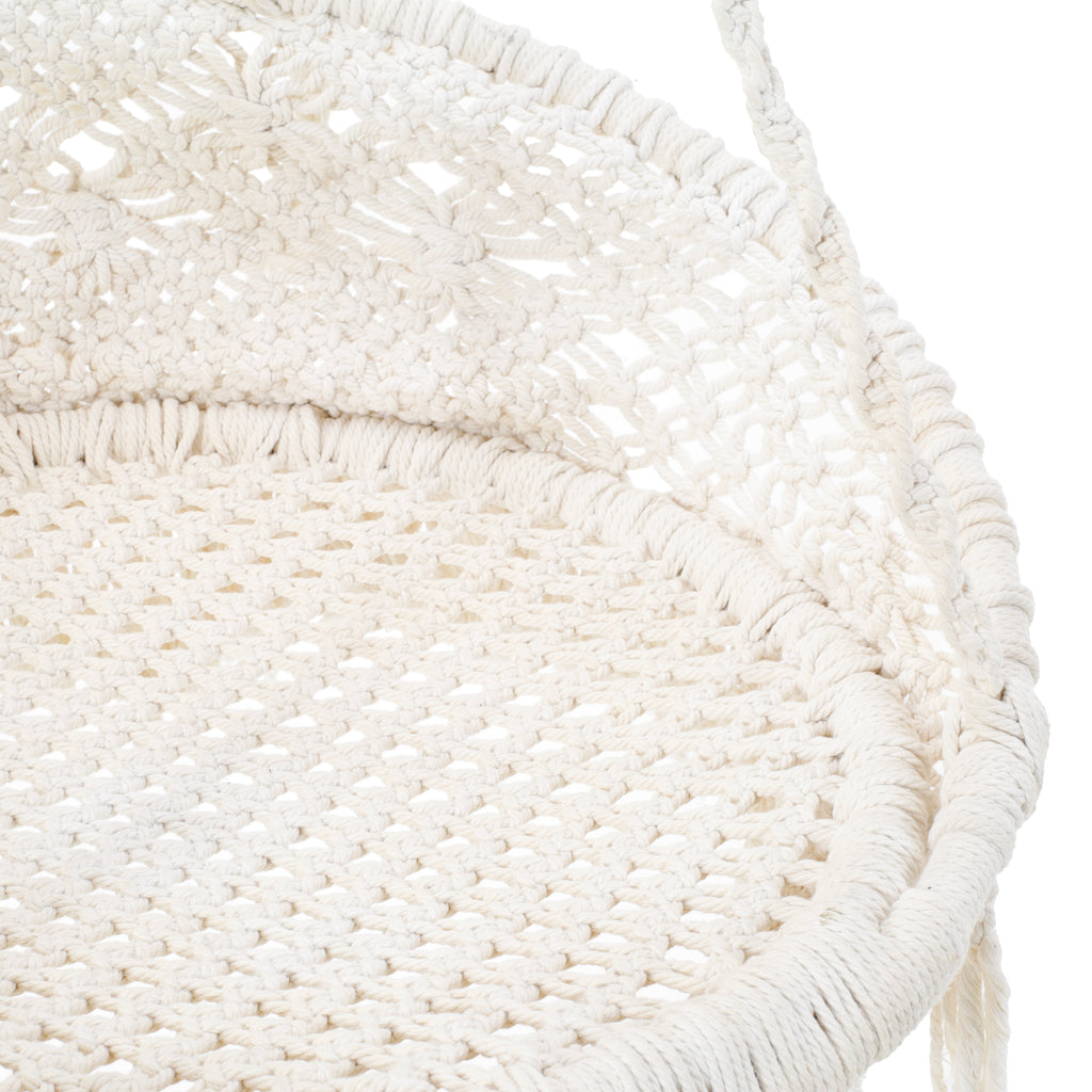 Woven White Macrame Hammock Chair #1