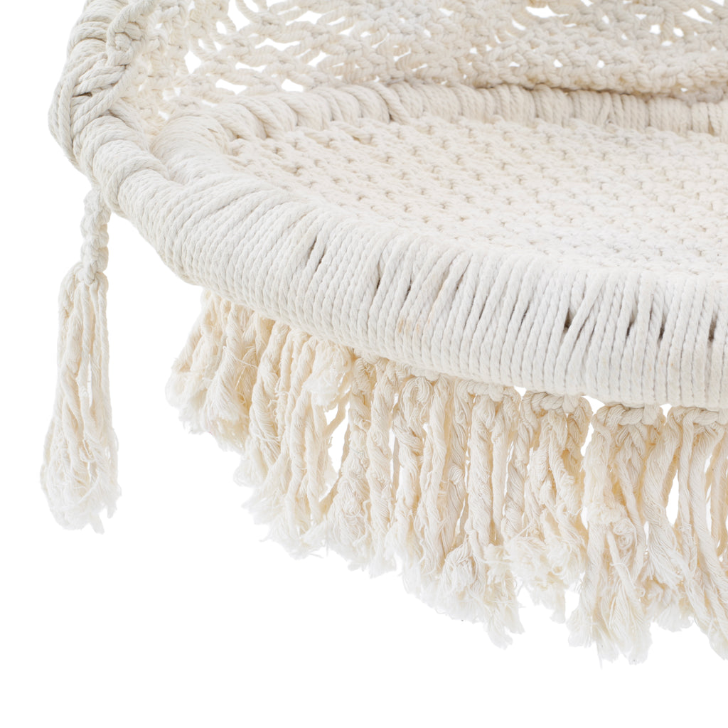 Woven White Macrame Hammock Chair #1