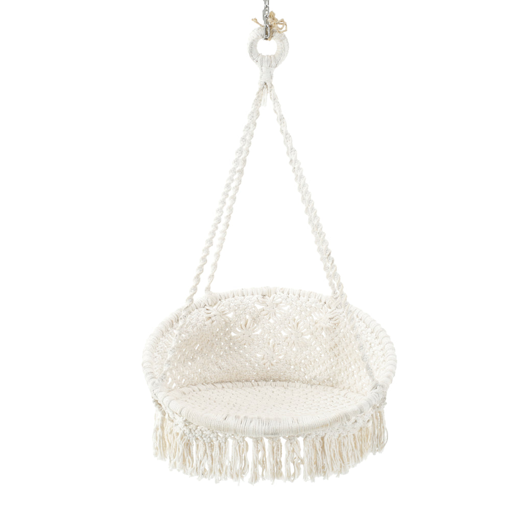 Woven White Macrame Hammock Chair #2