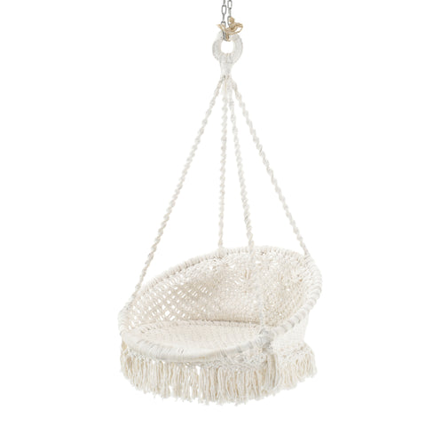 Woven White Macrame Hammock Chair #2