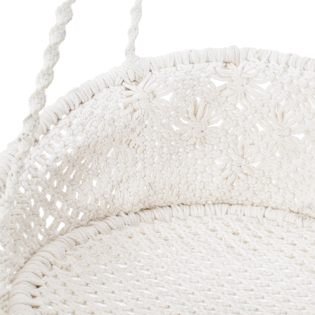 Woven White Macrame Hammock Chair #2