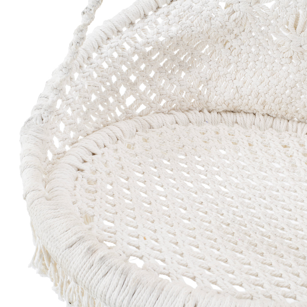 Woven White Macrame Hammock Chair #2