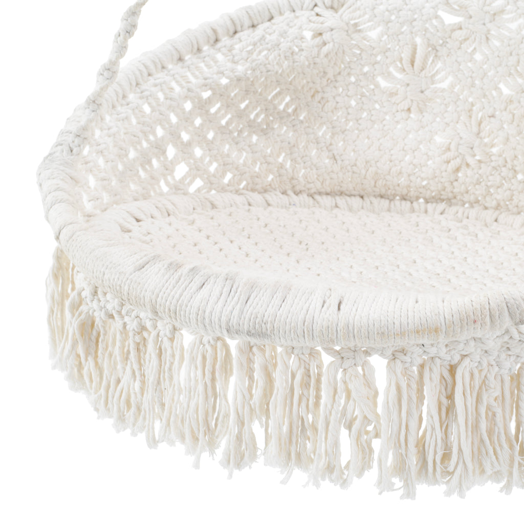 Woven White Macrame Hammock Chair #2