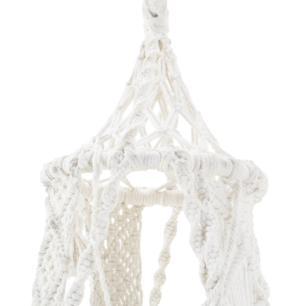 Woven White Macrame Hammock Chair #3
