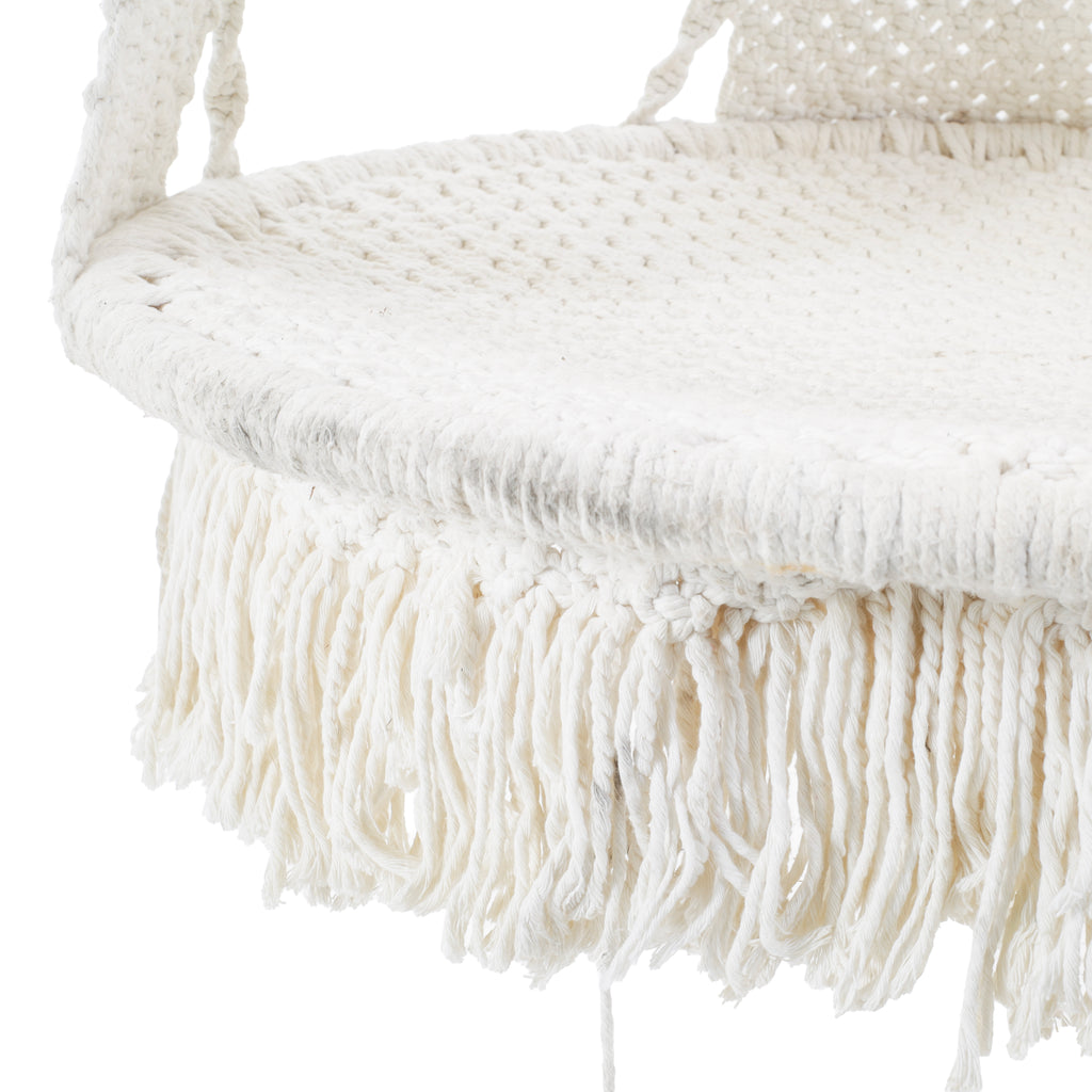 Woven White Macrame Hammock Chair #3