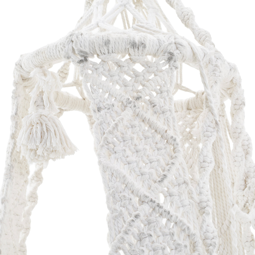 Woven White Macrame Hammock Chair #3