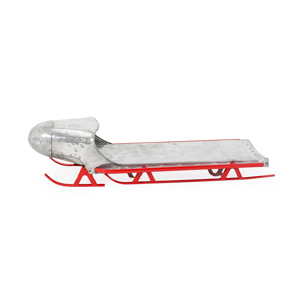 Vintage Aluminum / Red Steerable Bobsled