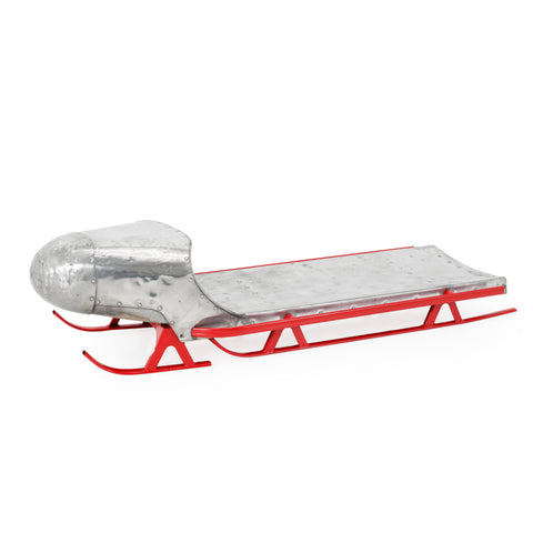 Vintage Aluminum / Red Steerable Bobsled
