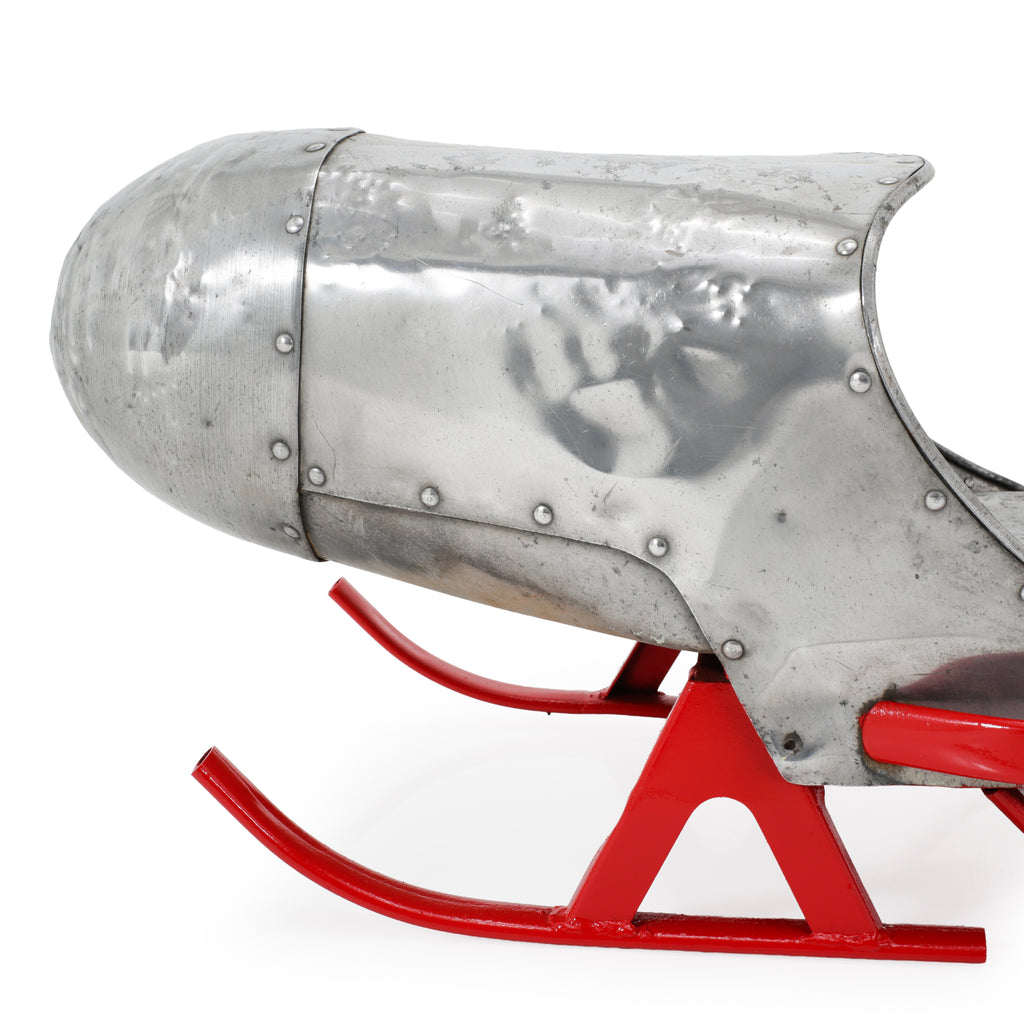 Vintage Aluminum / Red Steerable Bobsled