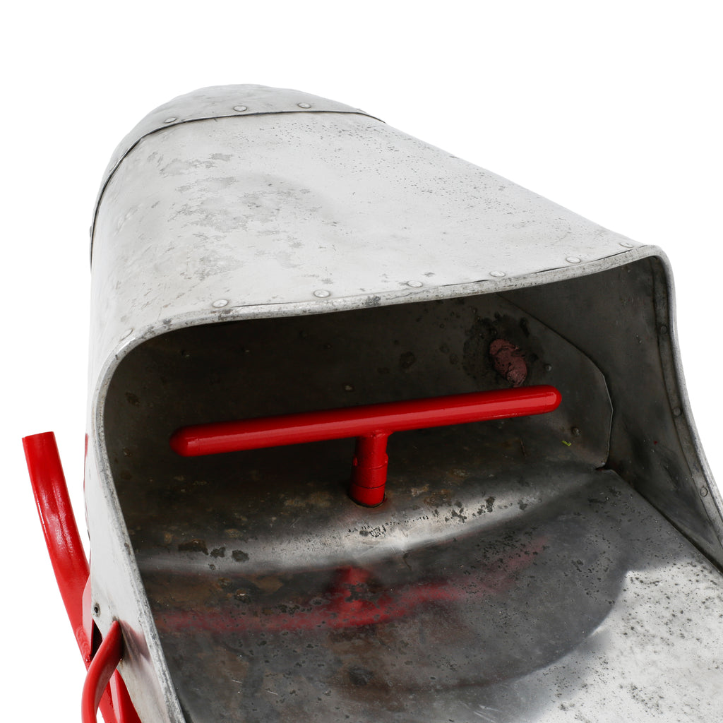 Vintage Aluminum / Red Steerable Bobsled